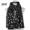 Silver Snowflake Pattern Wrap Glitter Sparkly Foil Print Scarf for Women, Christmas Winter Holiday Theme Shawl Wrap, Fall Lightweight Soft Warm