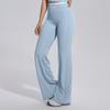 Womens Loose Wide-Leg Yoga Pants Color Block Seamless Flared Leggings Running Gym Workout