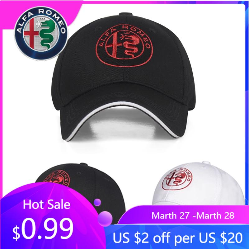 Pour Alfa Romeo 2026 Autocollant Chaud Pour Alfa Romeo Giulietta GT 159 147 156 Mito Brera Giulia F1 Stelvio Mode Casquettes de Baseball Réglables