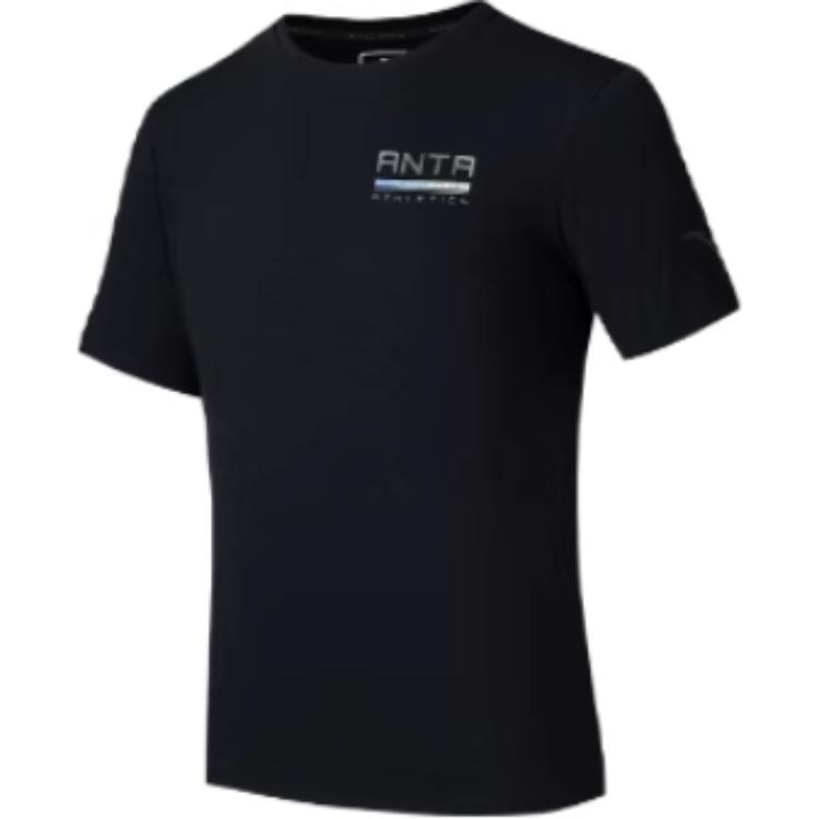 

Anta Training Series Simple Casual Sports Solid Color Round Neck Short Sleeve T-Shirt Men Tops Black 152527102-4 3XL