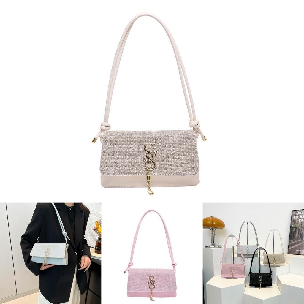 Chic Fashionable Tassel Small Square Bag For Women In Stylish Black Pink Khaki Silver