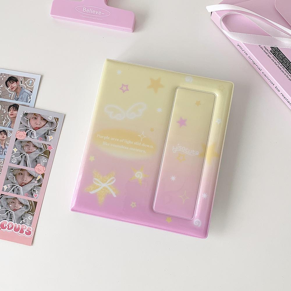 

Прозрачные внутренние страницы фотоальбом 5 дюймов K-pop держатель для фотокарточек книга для коллекции карточек айдолов жёлтый