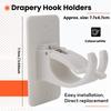 A95I-Vorhangstangenhalter 4 Stück, Selbstklebende Querstangenhaken, Bohrfreie Stangenaufhängung Wandmontagehaken Gardinenstange