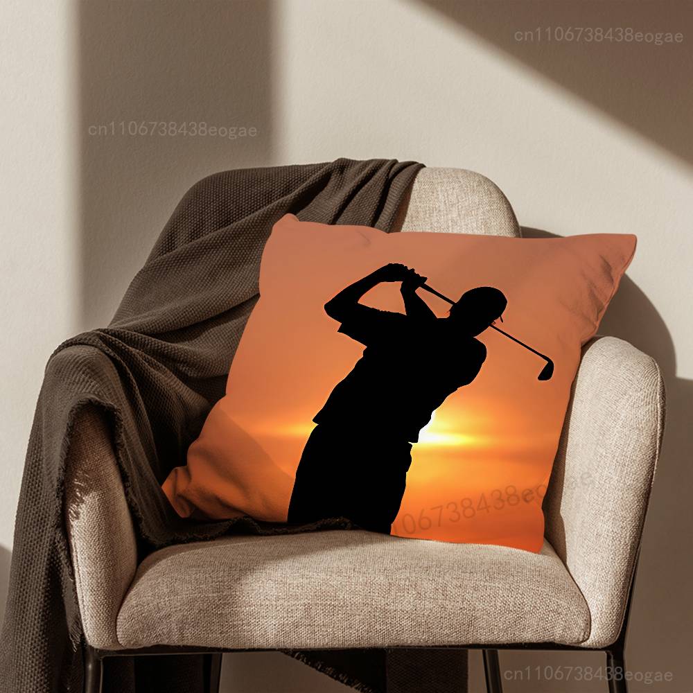 Sport Golf Ball Pillow Case Living Room Sofa Cushion Cover Suitable For Home Bedroom Decoration And Protector