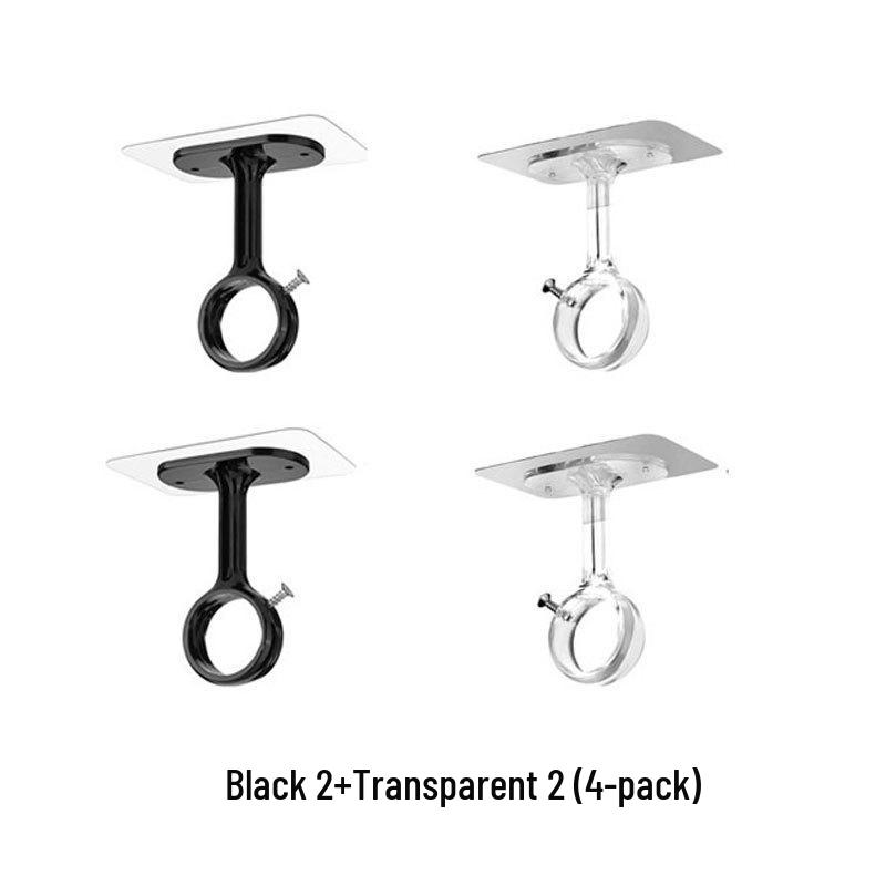 Self-Adhesive No-Drill Ceiling Curtain Rod Hooks & Brackets