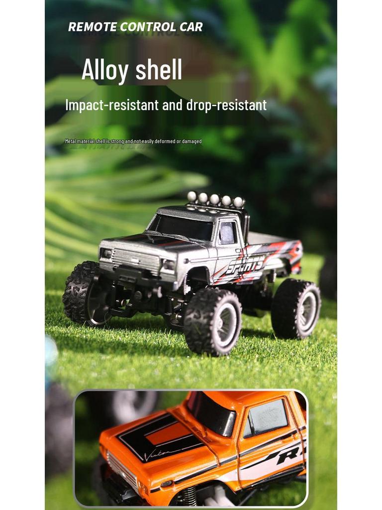 1:64 Mini Off-Road Big Foot RC Car with Alloy, Cool Lights & Shock Absorption for Kids