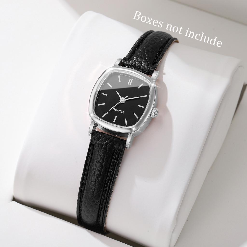 Ceasuri de Dama Minimaliste la Modă Cadran Mic Pătrat Curea de Piele Ceas Quartz pentru Fete Ceas