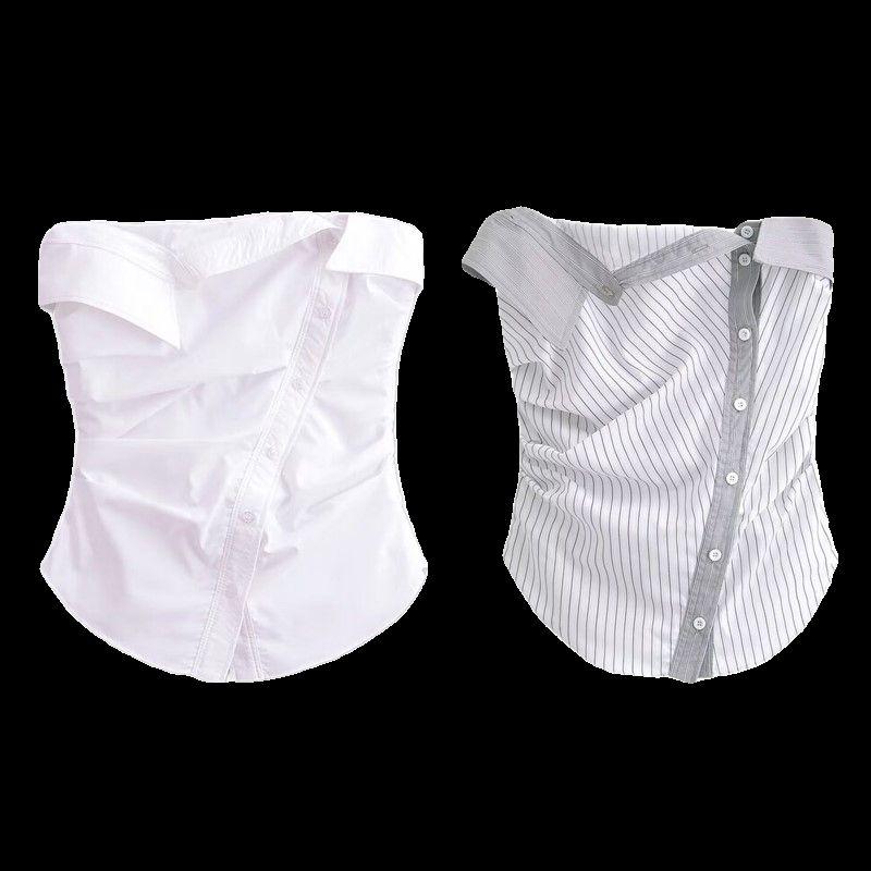 Fashion Wind 2024 Spring New Arrival Female Stylish Silm All-Matching Striped Tube Top Tops 3067033 250