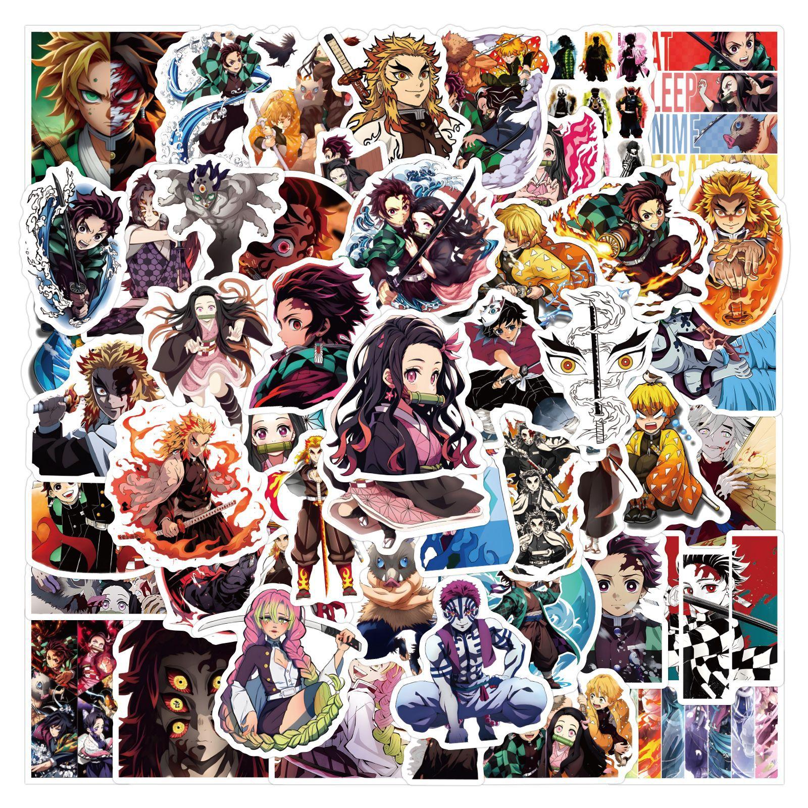 Car Beautiful Stickers 55 Demon Slayer: Blade Of Demon Slayer Anime Graffiti Stickers Decorate Notebook Suitcase Diy Cartoon Stickers