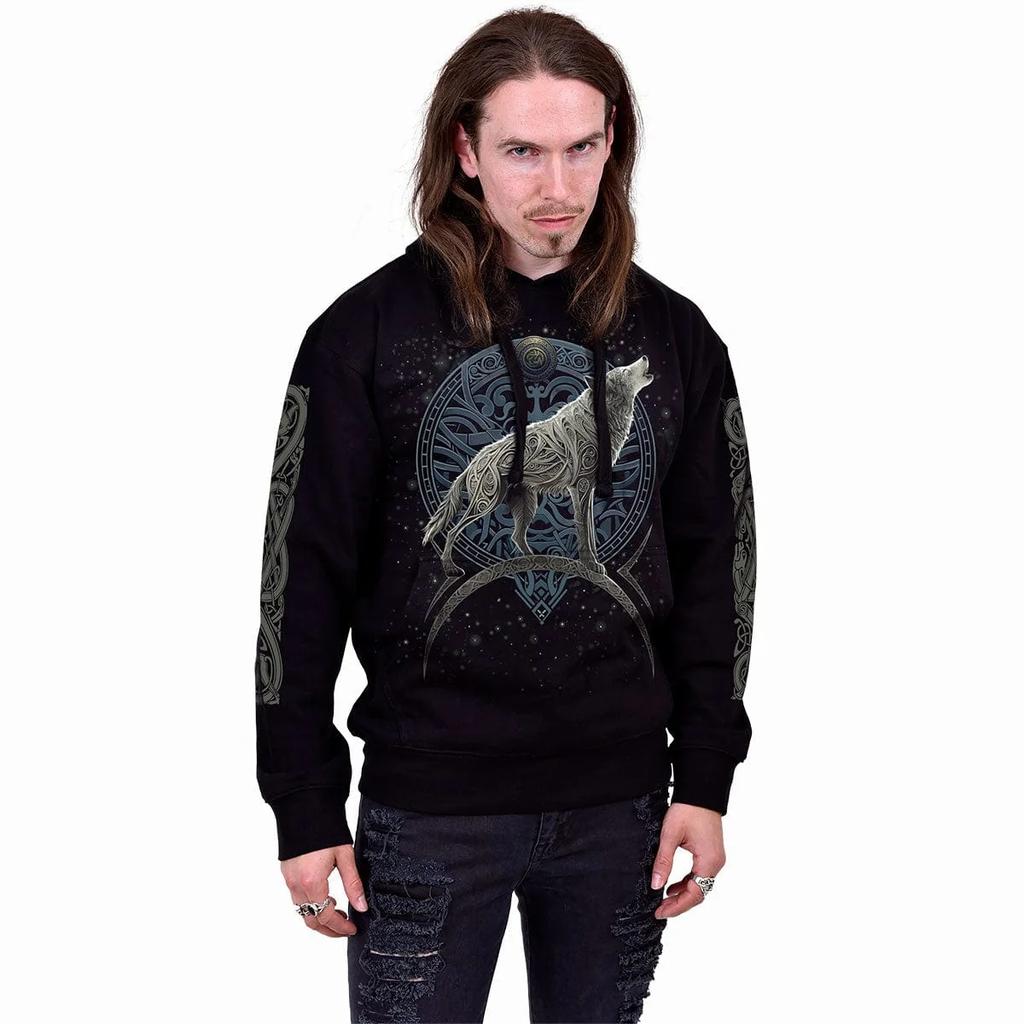 Spiral Direct Unisex Adult Celtic Wolf Hoodie