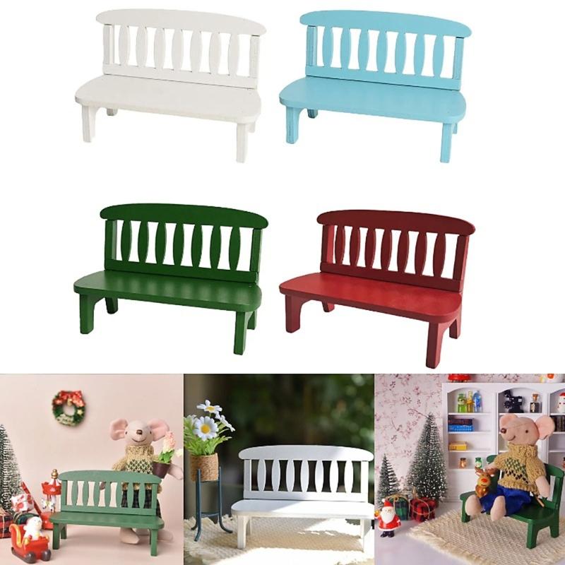 Wooden Chair Model Figure Miniature Furniture for Children Imaginative Pretend Play Game And Doll House Scene Arrangement