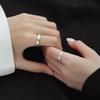 Banyan Tree S925 Silver Textured Open Couple Rings - Ideal Birthday Gift for Girlfriend