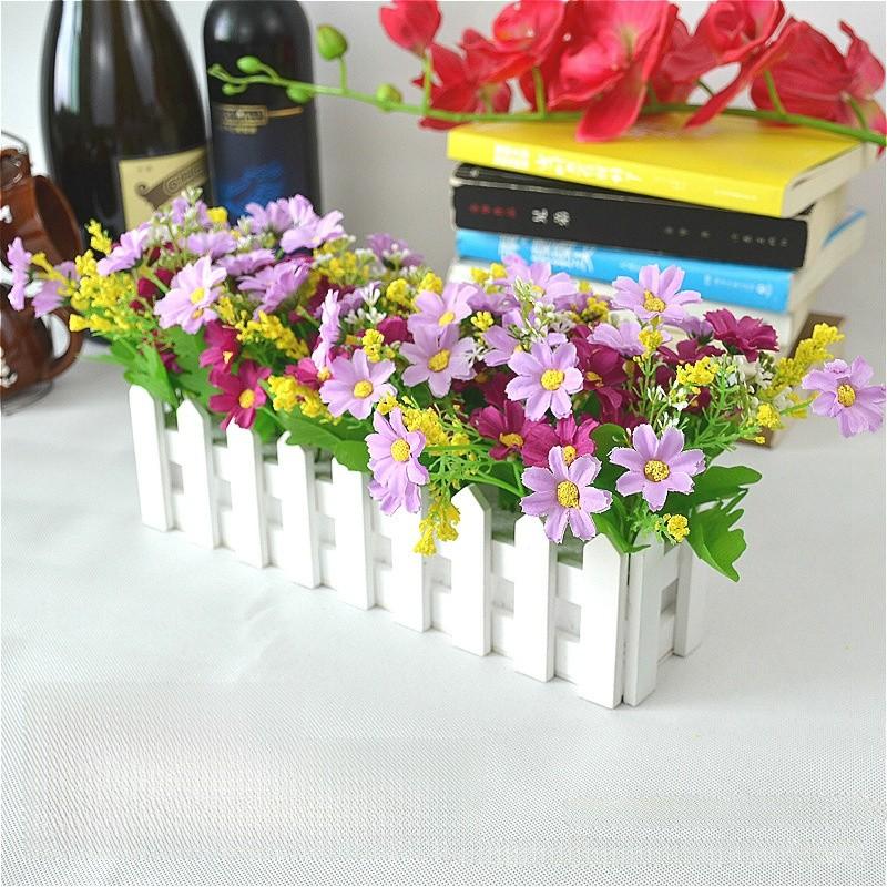 Home Living Artificial Plant Set With Wooden Fence For Wedding Decor And Photo Props