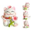 Lucky Cat Micro Landscape Decoration Resin Lucky Cat Figurine Statue Home Decor For Welcoming Fortune Good Luck