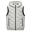 Men Autumn Winter Thickened Waistcoat Hooded Sleeveless Pockets Zipper Placket Vest Coat Down Vest Outwear Streetwear