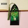 Transparent Acrylic Bookmark Stained Glass Art Bookmark, Halloween Dark Aesthetic Book Mark, Clear Page Marker with Tassel, Gifts for Readers & Lovers