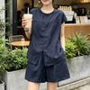 Yousheng Summer 2 Piece Sets for Women, Short Sleeve Crew Neck Top And Shorts Matching Set, Casual Loose Lounge Outfits