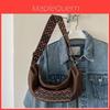 Fashion Ethnic Style Canvas Large Capacity Casual Bag 2024 New Korean Winter Striped Waist Bag Single Shoulder Diagonal Bag Blue