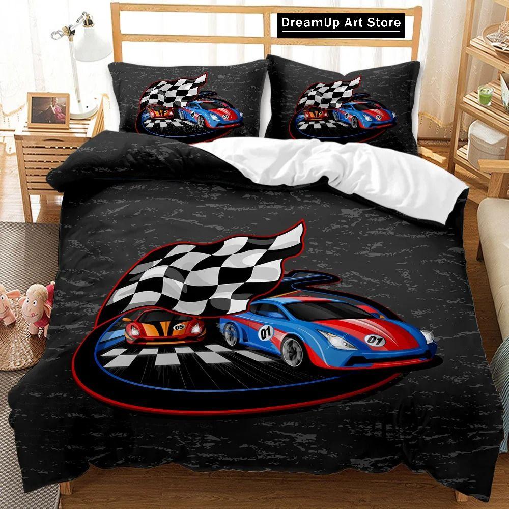 Race Car Extreme Sports Cool Car Sports Bedding Set Boys Girls Twin Queen Full Size Duvet Cover Pillowcase Bed Adult Bedroom