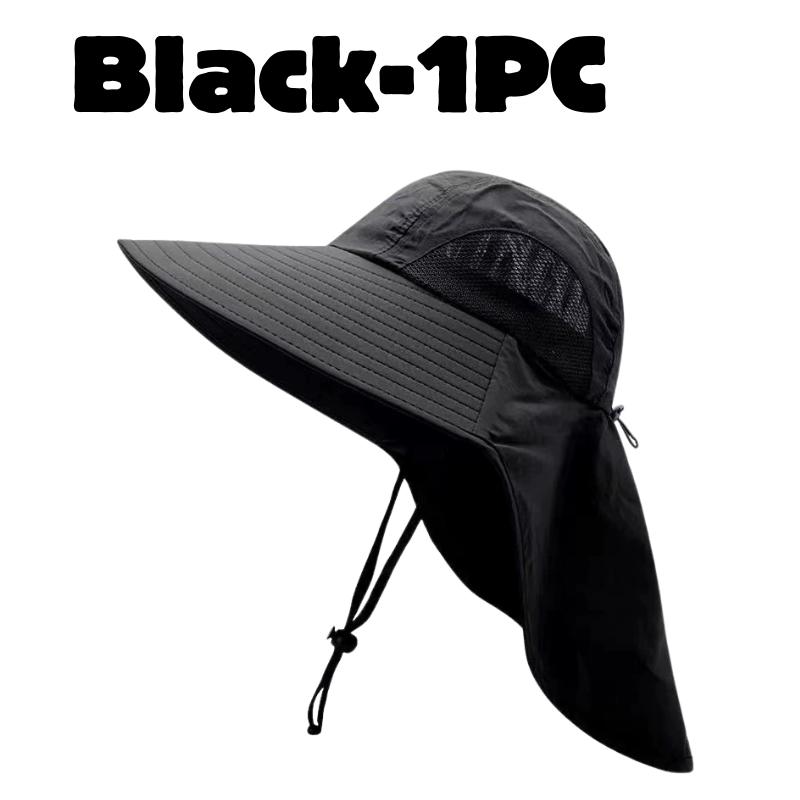 Summer Wide Brim Bucket Hat Summer UV Sun Protection Fishing Cap with Neck Flaw Sunshade Outdoor Hiking Camping Travel Hat