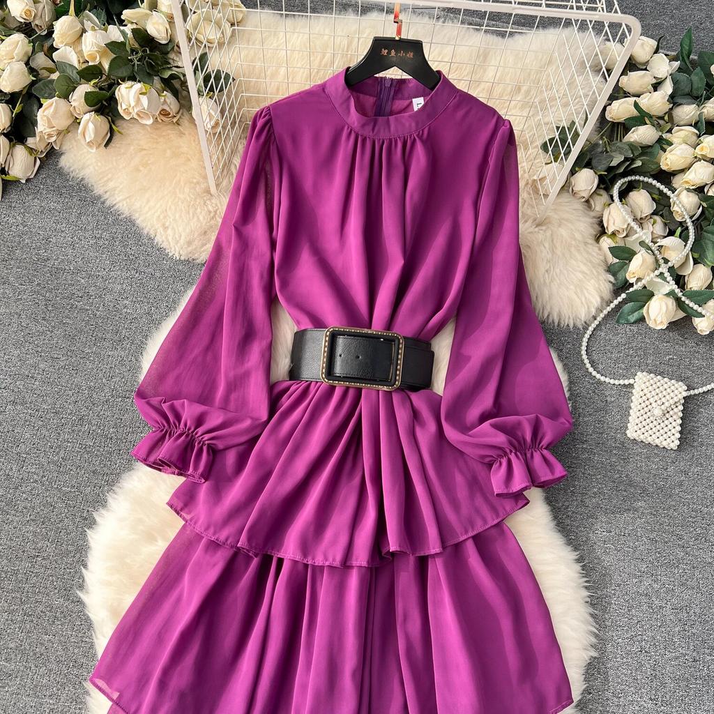 Podzimní krajka Vintage pohádkové šaty Dámské Patchwork Elegantní Party Midi Šaty Dámská mašle Korejská móda One Piece Sweet Dress 2024