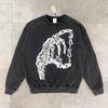 SAINT Retro Distressed Fleece Pullover Sweatshirt