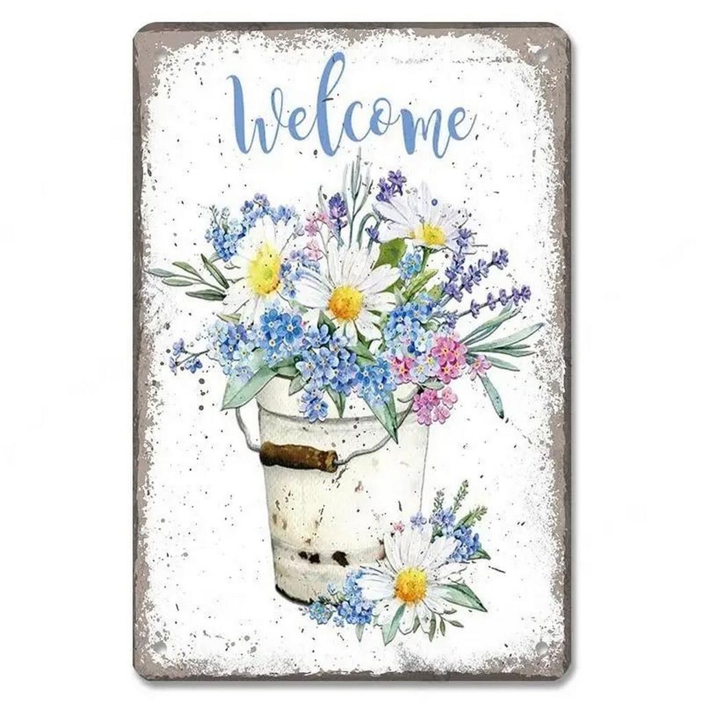 Welcome Metal Tin Signs Plaque Wall Decoration Vintage Art Posters Iron Painting for Man Cave Home Cafe Garden Garage Club Bar