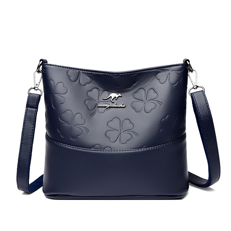 

Высококачественная универсальная сумка-ведро кроссбоди с ретро-принтом для женщин синий