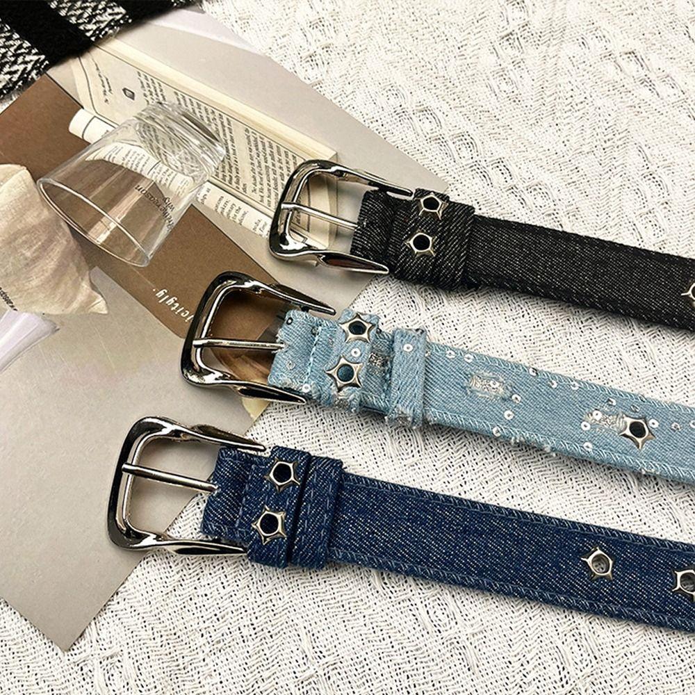Pin Buckle Waistband Punk Denim Style Waist Belts Fashion Waist Strap Women