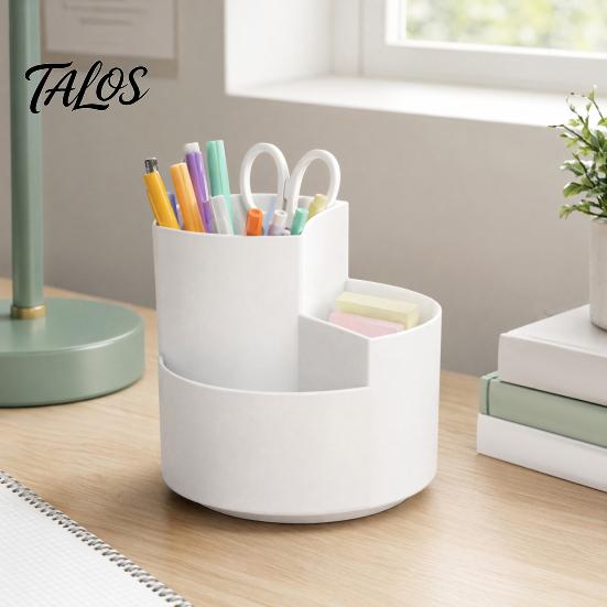 360 Degree Rotating Pen Holder, Large Capacity Multi-compartment Pen Holder, Desktop Organizer for Office School Home Storage