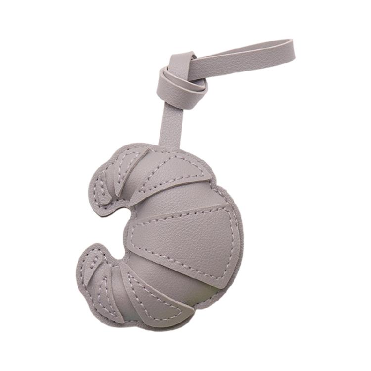 Versatile Mini Croissant Keychain Leather Patch Decors Stylish Accent Keychain Ornament For Purses Rooms
