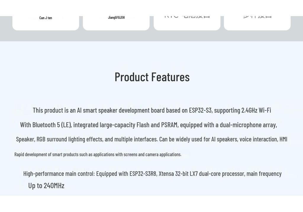 ESP32-S3 XiaoZhiAI Smart Speaker Dev Board: Supports LCD, Camera, Dual Microphone Noise Reduction