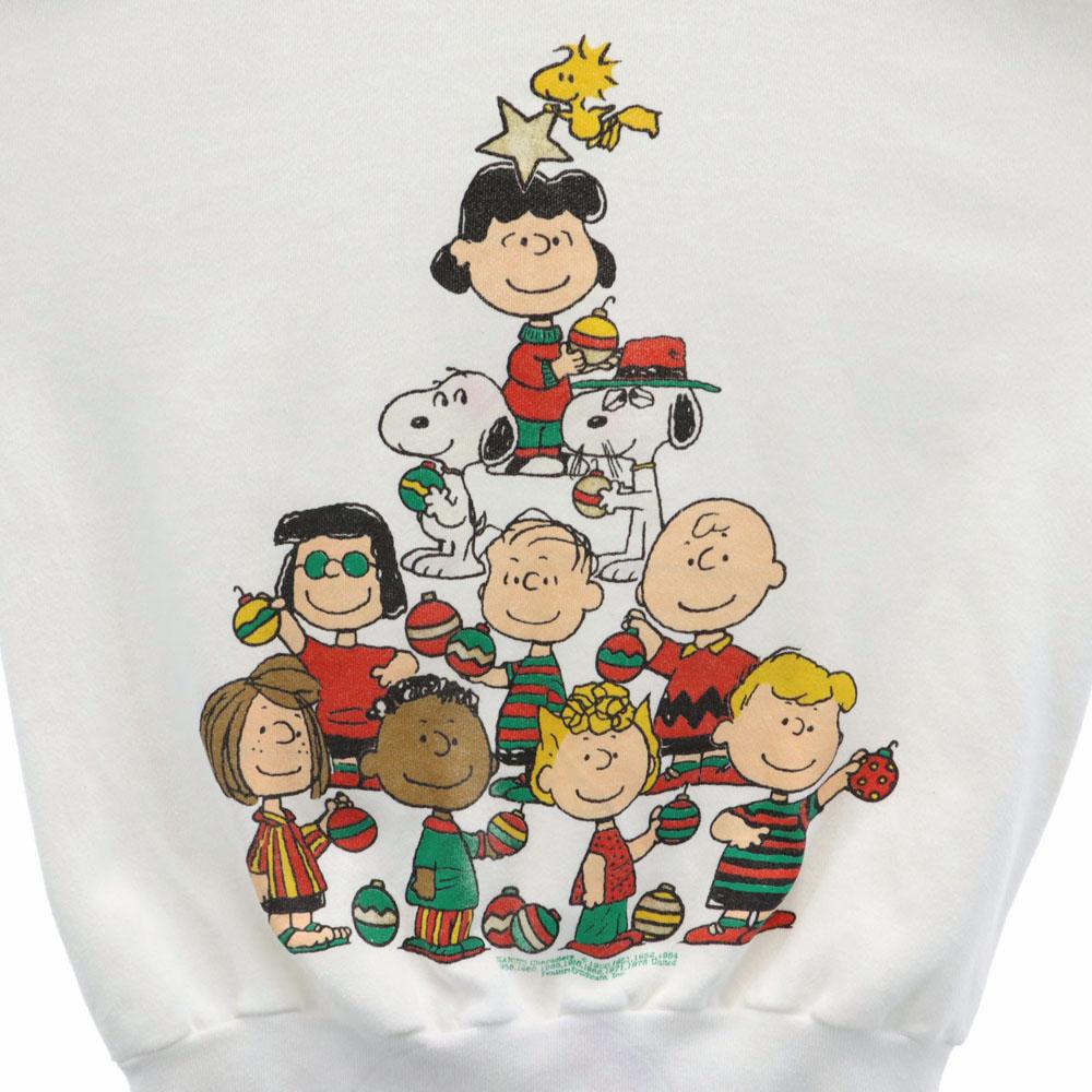 PEANUTS 90s Made in USA Old SnoopyPattern Long sleeve sweat trainer Men's Used