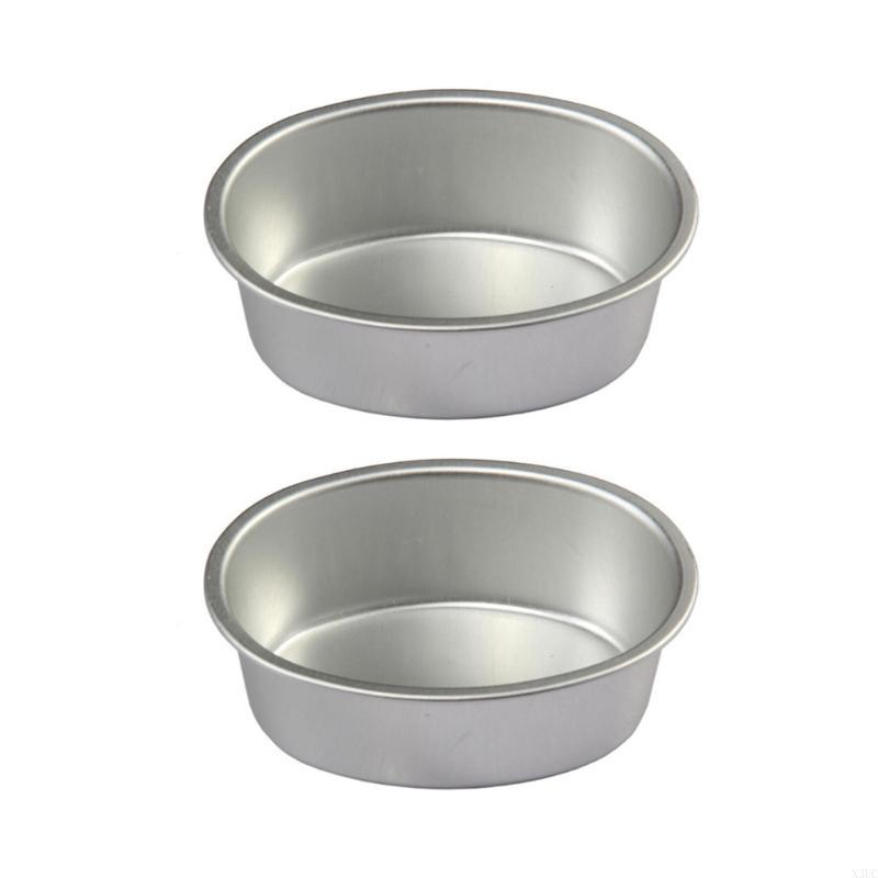 

2Pcs Oval Bakings Tray Cheese Cake Tins Aluminum Cheesecakes Tins Moulds X3UC