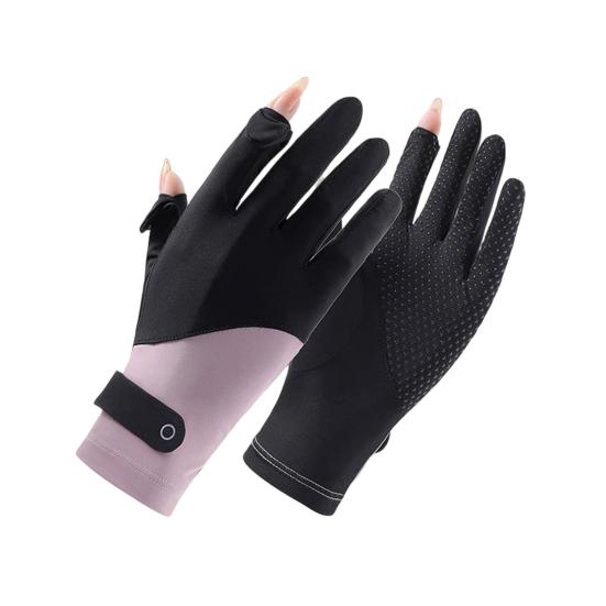 Summer Driving Gloves, Cooling Sun Protection Gloves, Full Finger UV Protection Gloves, with Anti-Slip Palm, Ultra Thin Ice Silk Gloves