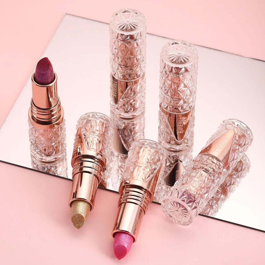 Perleťová rtěnka s jemným třpytem, hydratační hedvábná mořská panna, růžová, dlouhotrvající voděodolný lesk na rty, make-up na rty
