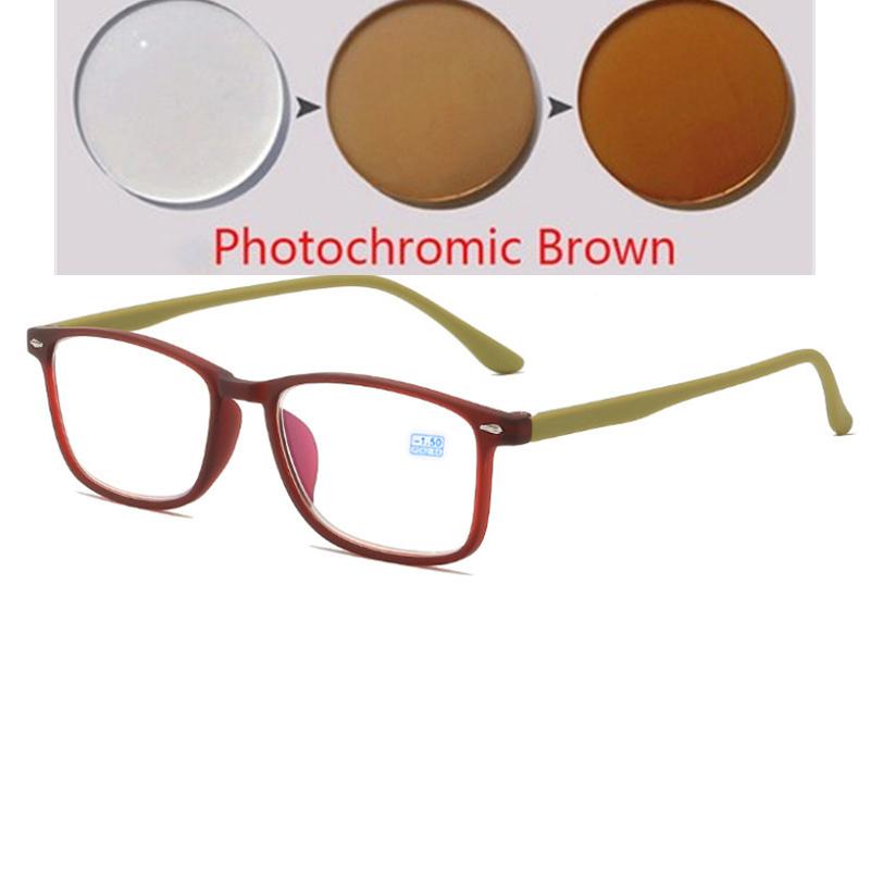Tea Frame Square Nearsighted Glasses For Women Men Ultra Light Student Prescription Glasses Myopia 0 -0.5 -0.75 To -6.0