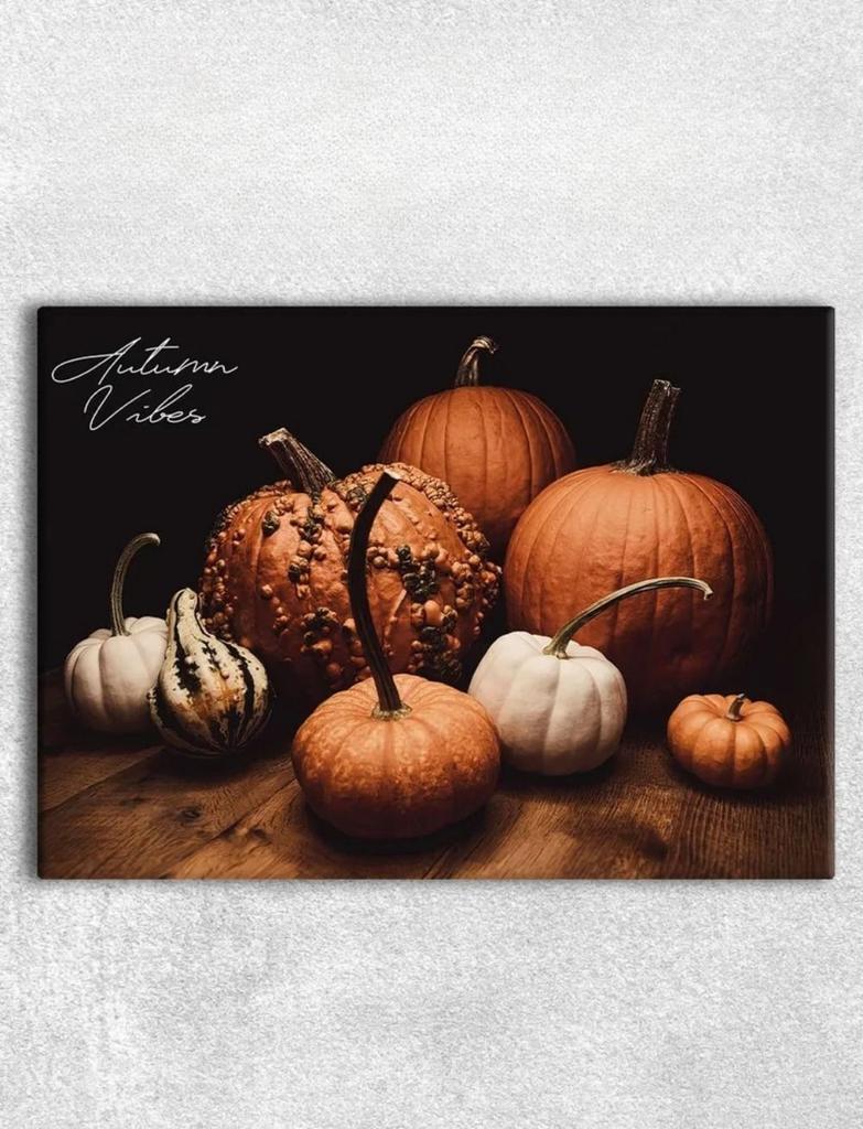 Metal Interior Pumpkin Plaque for Halloween 20x30cm