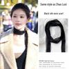 Silk Print Scarf Bandeau Strapless Top - Women's Versatile Shawl for Spring and Autumn