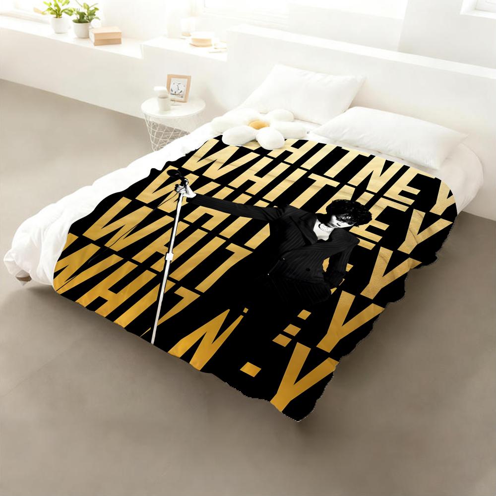 

Whitney Houston Throw Flannel Throw Blanket: Soft Kid-Friendly Warm Anti-Static All Season Washable Couch Bed Home 75x90cm