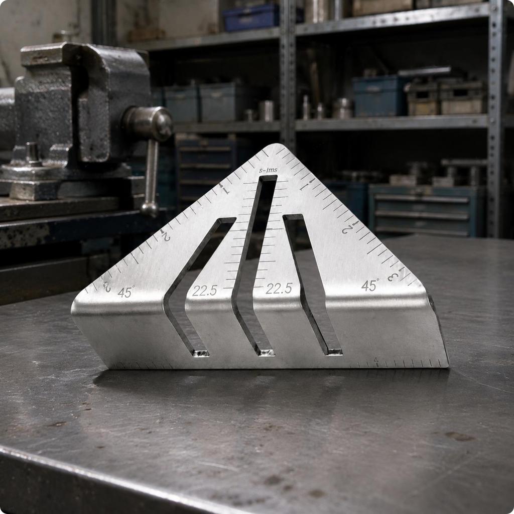Escuadra de inglete triangular Marcas grabadas Escuadra de inglete Regla triangular Herramienta manual de alta resistencia Escala fácil de leer para metalúrgicos
