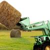 39" Hay Spear, Bale Spears 1600lbs Loading Capacity, Skid Steer Loader Tractor Bucket Attachment with 2pcs 17.5" Stabilizer Spears and 60" Chain,