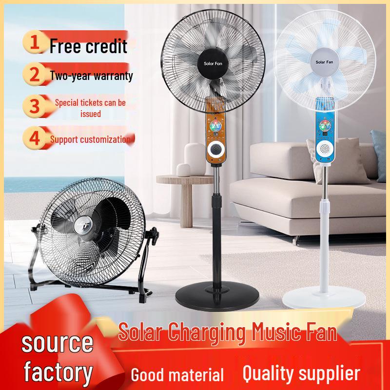 Hui Xiang 16" Solar wiederaufladbarer Ventilator mit Fernbedienung und DC-Stecker