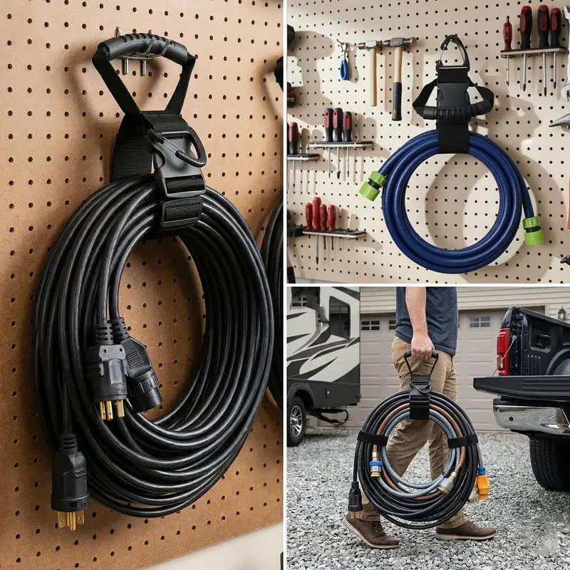 Storage Strap Heavy-Duty Hook Holder With Adjustable Buckle Nylon Heavy Cord Storage Straps Wire Management