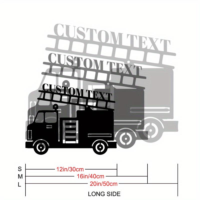 Metal Wall Art Fire Truck Decoration Home Garden Porch Outdoor Sculpture