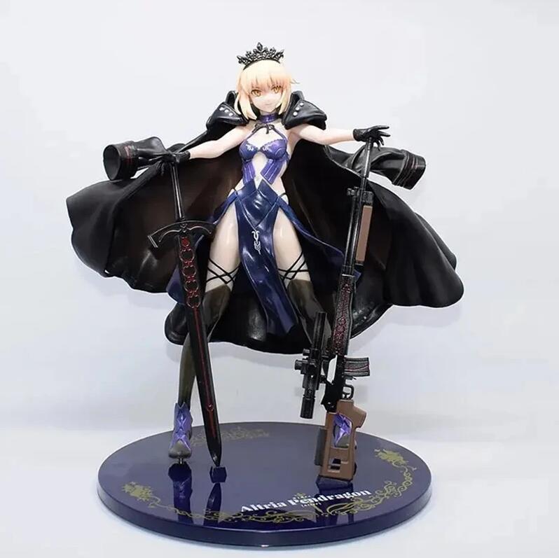 Black Saber Alter Artoria Pendragon Fate Grand Order Anime Collectible Figure With Gun Sword Desktop Decoration For Anime Fans