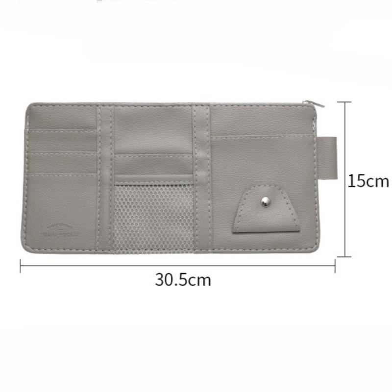 Car Glasses Storage Pu Leather Sun Visor Organizer Pocket Auto Sunglasses Holder Cards Storage Auto Interior Accessory