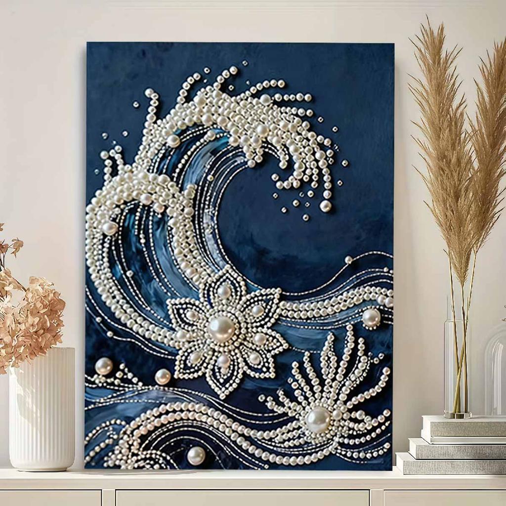 DIY Wave Pearl Diamond Art Kits Without Frame 30x40cm Gem Art Diamond Painting Kits for Adults/Beginners Gift Idea Home Wall Decor