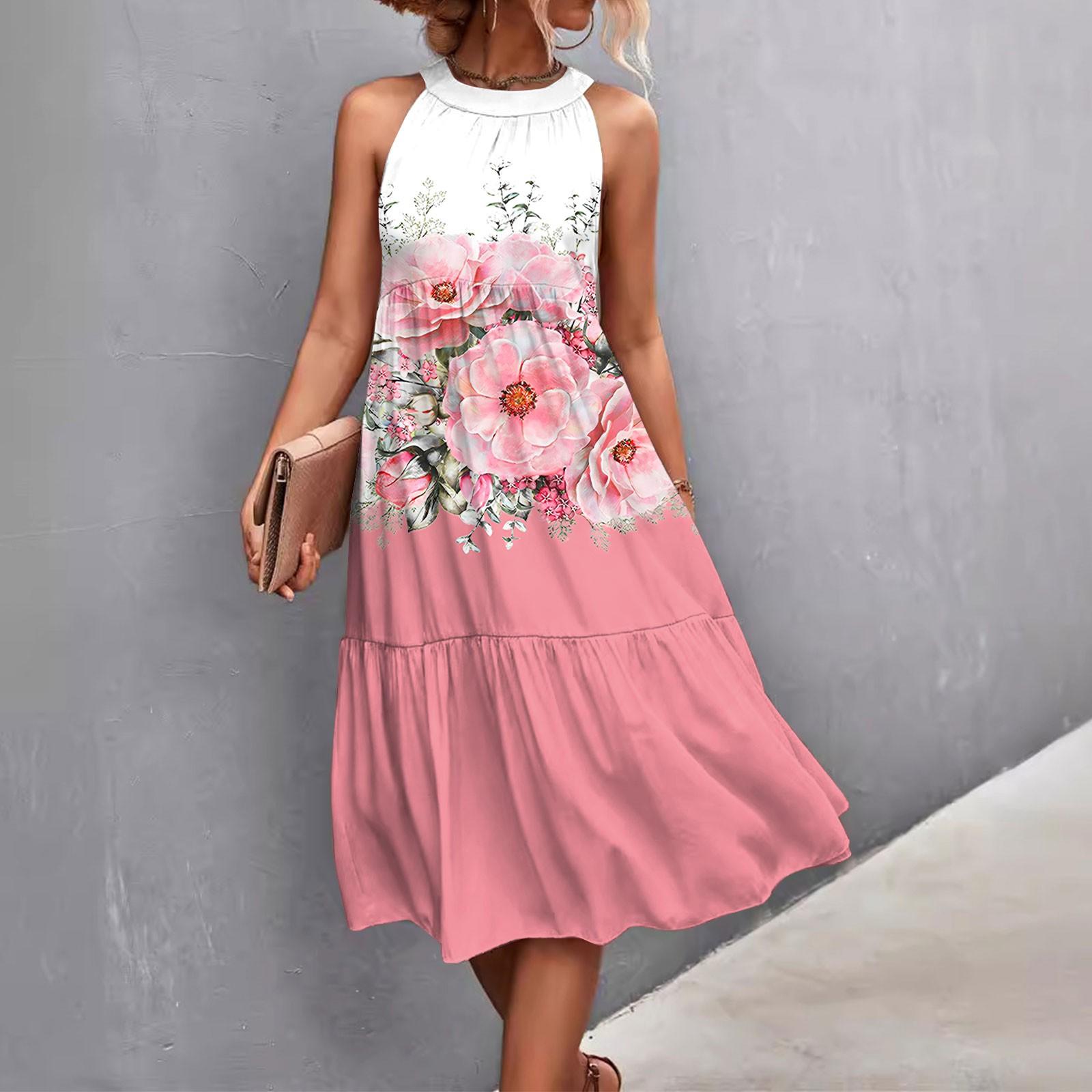 

Женские летние свободные повседневные пляжные платья без рукавов с однотонным принтом и висячим вырезом XXXXXL