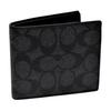New COACH Billfold Wallet Coated Canvas Wallet Trumpets Men's Black CY394-QBMI5